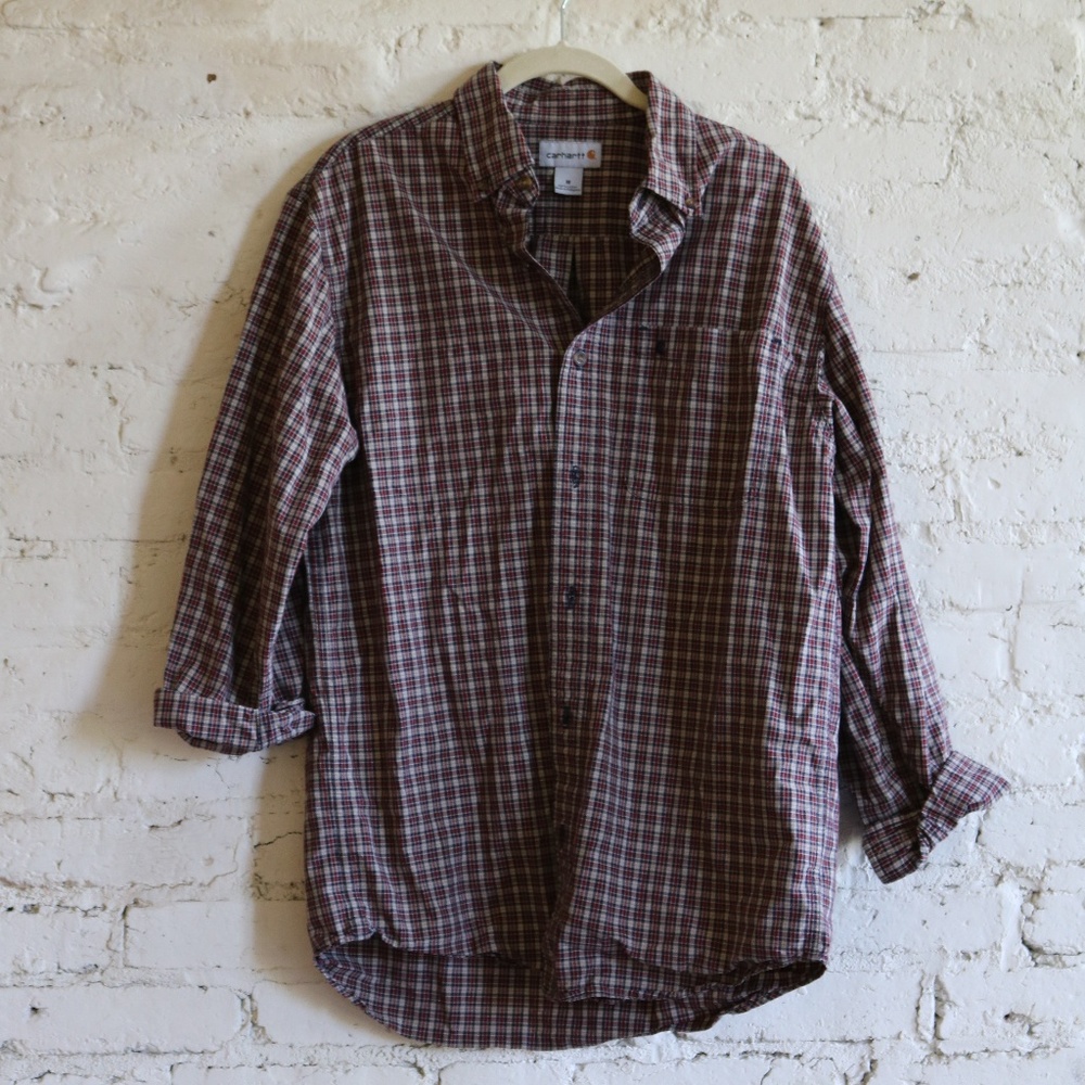 Mens Plaid Carhartt Button Down Shirt
